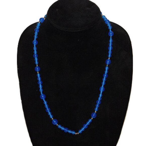 Karla Jordan Vintage Beaded Necklace Beautiful Blue - Picture 1 of 8